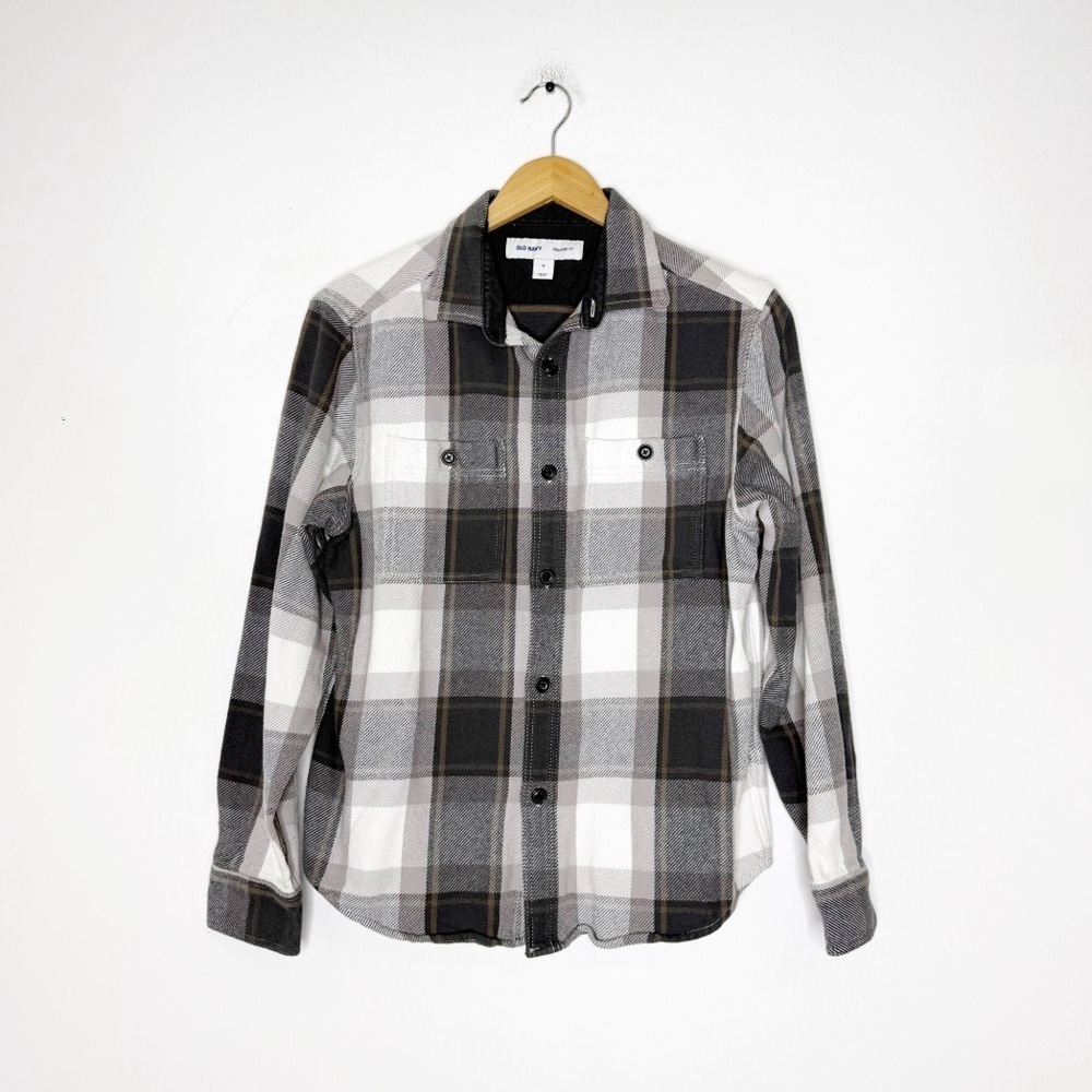Old Navy Men’s Plaid Shacket Jacket | Size M | Gray Black
